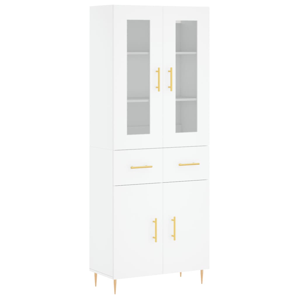 vidaXL Skříň highboard bílá 69,5 x 34 x 180 cm kompozitní dřevo