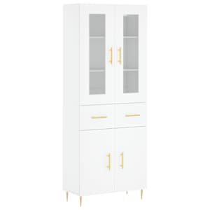 Skříň highboard bílá 69,5 x 34 x 180 cm kompozitní dřevo - obrázek 2