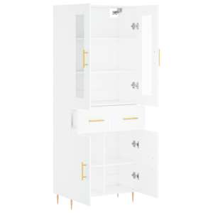 Skříň highboard bílá 69,5 x 34 x 180 cm kompozitní dřevo - obrázek 4