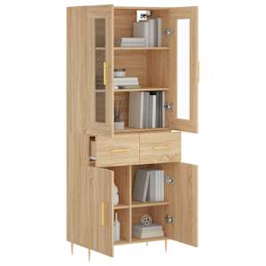 Skříň highboard dub sonoma 69,5 x 34 x 180 cm kompozitní dřevo - obrázek 3