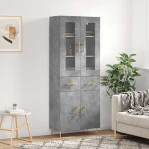 Skříň highboard betonově šedá 69,5x34x180 cm kompozitní dřevo - obrázek 1