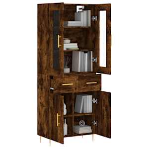 Skříň highboard kouřový dub 69,5 x 34 x 180 cm kompozitní dřevo - obrázek 3
