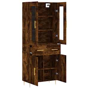 Skříň highboard kouřový dub 69,5 x 34 x 180 cm kompozitní dřevo - obrázek 4