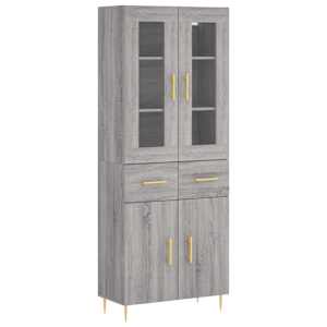 Skříň highboard šedá sonoma 69,5 x 34 x 180 cm kompozitní dřevo - obrázek 2
