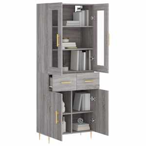 Skříň highboard šedá sonoma 69,5 x 34 x 180 cm kompozitní dřevo - obrázek 3