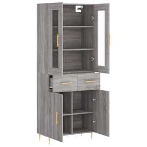 Skříň highboard šedá sonoma 69,5 x 34 x 180 cm kompozitní dřevo - obrázek 4