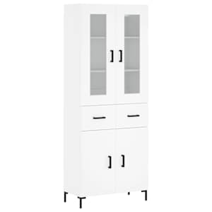 Skříň highboard bílá 69,5 x 34 x 180 cm kompozitní dřevo - obrázek 2