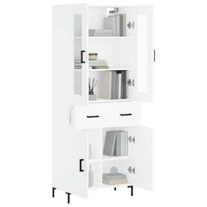 Skříň highboard bílá 69,5 x 34 x 180 cm kompozitní dřevo - obrázek 3