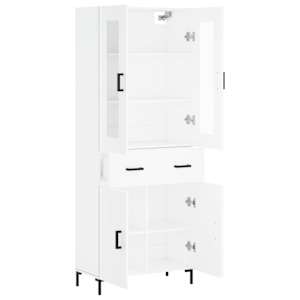 Skříň highboard bílá 69,5 x 34 x 180 cm kompozitní dřevo - obrázek 4