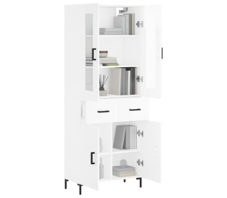vidaXL Highboard Hochglanz-Wei&szlig; 69,5x34x180 cm Holzwerkstoff