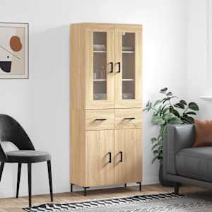 Skříň highboard dub sonoma 69,5 x 34 x 180 cm kompozitní dřevo - obrázek 1