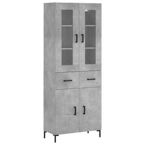 Skříň highboard betonově šedá 69,5x34x180 cm kompozitní dřevo - obrázek 2