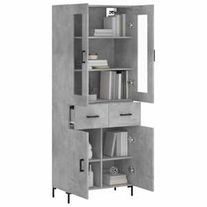 Skříň highboard betonově šedá 69,5x34x180 cm kompozitní dřevo - obrázek 3