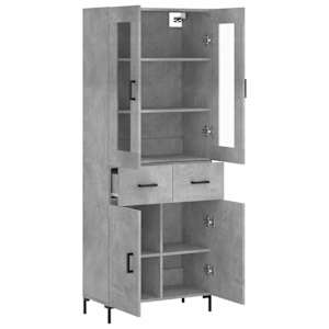 Skříň highboard betonově šedá 69,5x34x180 cm kompozitní dřevo - obrázek 4