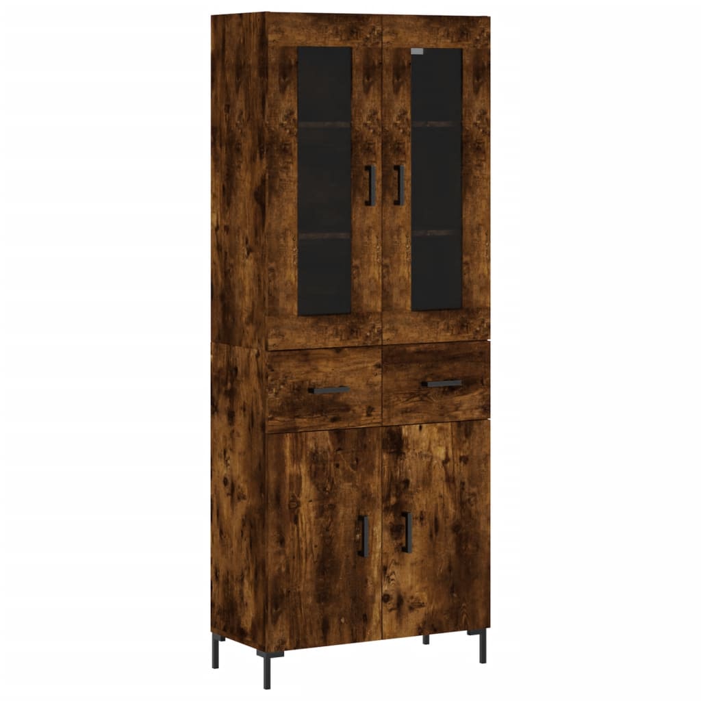 vidaXL Skříň highboard kouřový dub 69,5 x 34 x 180 cm kompozitní dřevo
