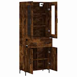 Skříň highboard kouřový dub 69,5 x 34 x 180 cm kompozitní dřevo - obrázek 4