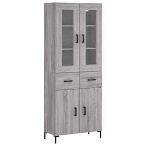Skříň highboard šedá sonoma 69,5 x 34 x 180 cm kompozitní dřevo - obrázek 2