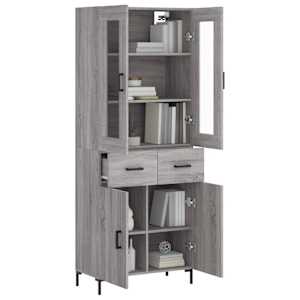 Skříň highboard šedá sonoma 69,5 x 34 x 180 cm kompozitní dřevo - obrázek 3