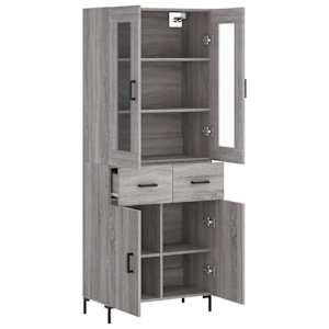 Skříň highboard šedá sonoma 69,5 x 34 x 180 cm kompozitní dřevo - obrázek 4