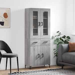 Skříň highboard šedá sonoma 69,5 x 34 x 180 cm kompozitní dřevo - obrázek 1