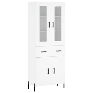 Skříň highboard bílá 69,5 x 34 x 180 cm kompozitní dřevo - obrázek 2