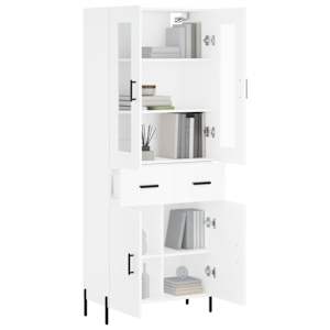 Skříň highboard bílá 69,5 x 34 x 180 cm kompozitní dřevo - obrázek 3