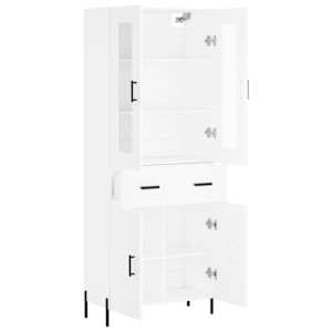 Skříň highboard bílá 69,5 x 34 x 180 cm kompozitní dřevo - obrázek 4