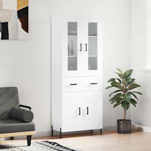 Skříň highboard bílá 69,5 x 34 x 180 cm kompozitní dřevo - obrázek 1