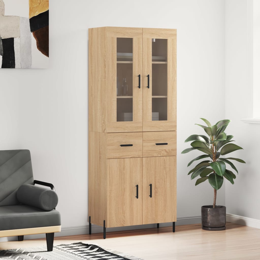 vidaXL Dulap înalt, stejar sonoma, 69,5x34x180 cm, lemn compozit