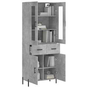 Skříň highboard betonově šedá 69,5x34x180 cm kompozitní dřevo - obrázek 3