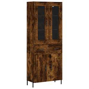 Skříň highboard kouřový dub 69,5 x 34 x 180 cm kompozitní dřevo - obrázek 2