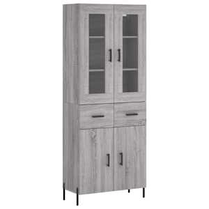 Skříň highboard šedá sonoma 69,5 x 34 x 180 cm kompozitní dřevo - obrázek 2