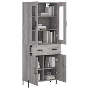 Skříň highboard šedá sonoma 69,5 x 34 x 180 cm kompozitní dřevo - obrázek 3