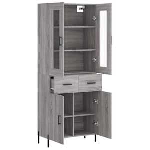 Skříň highboard šedá sonoma 69,5 x 34 x 180 cm kompozitní dřevo - obrázek 4
