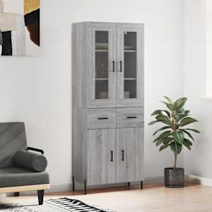 Skříň highboard šedá sonoma 69,5 x 34 x 180 cm kompozitní dřevo - obrázek 1