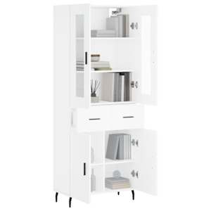 Skříň highboard bílá 69,5 x 34 x 180 cm kompozitní dřevo - obrázek 3