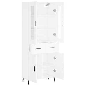 Skříň highboard bílá 69,5 x 34 x 180 cm kompozitní dřevo - obrázek 4