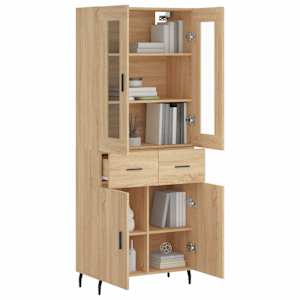 Skříň highboard dub sonoma 69,5 x 34 x 180 cm kompozitní dřevo - obrázek 3