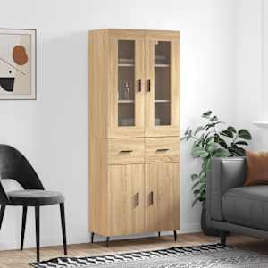 Skříň highboard dub sonoma 69,5 x 34 x 180 cm kompozitní dřevo - obrázek 1
