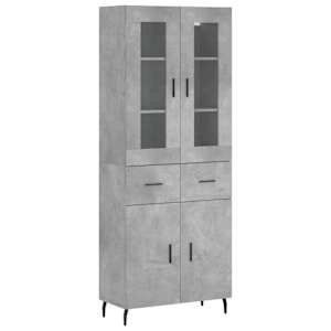 Skříň highboard betonově šedá 69,5x34x180 cm kompozitní dřevo - obrázek 2