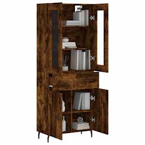 Skříň highboard kouřový dub 69,5 x 34 x 180 cm kompozitní dřevo - obrázek 3