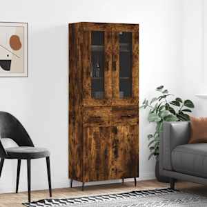 Skříň highboard kouřový dub 69,5 x 34 x 180 cm kompozitní dřevo - obrázek 1