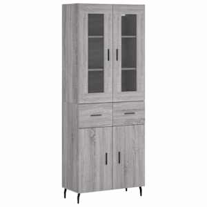 Skříň highboard šedá sonoma 69,5 x 34 x 180 cm kompozitní dřevo - obrázek 2