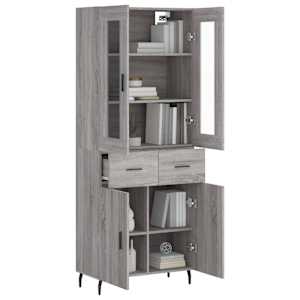 Skříň highboard šedá sonoma 69,5 x 34 x 180 cm kompozitní dřevo - obrázek 3