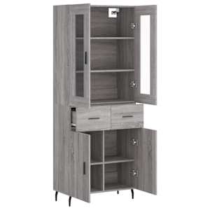 Skříň highboard šedá sonoma 69,5 x 34 x 180 cm kompozitní dřevo - obrázek 4