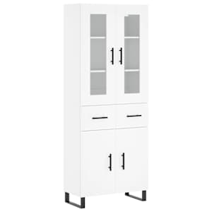 Skříň highboard bílá 69,5 x 34 x 180 cm kompozitní dřevo - obrázek 2