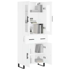 Skříň highboard bílá 69,5 x 34 x 180 cm kompozitní dřevo - obrázek 3
