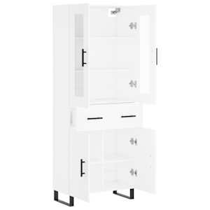 Skříň highboard bílá 69,5 x 34 x 180 cm kompozitní dřevo - obrázek 4