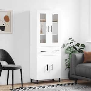 Skříň highboard bílá 69,5 x 34 x 180 cm kompozitní dřevo - obrázek 1