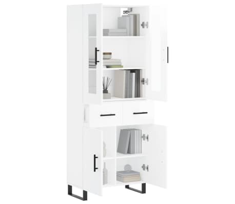 vidaXL Highboard Hochglanz-Weiß 69,5x34x180 cm Holzwerkstoff